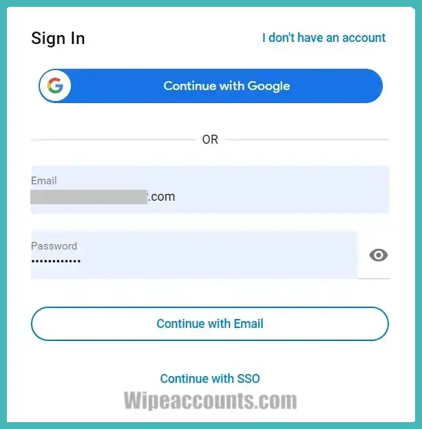 Image of how to login Masv account